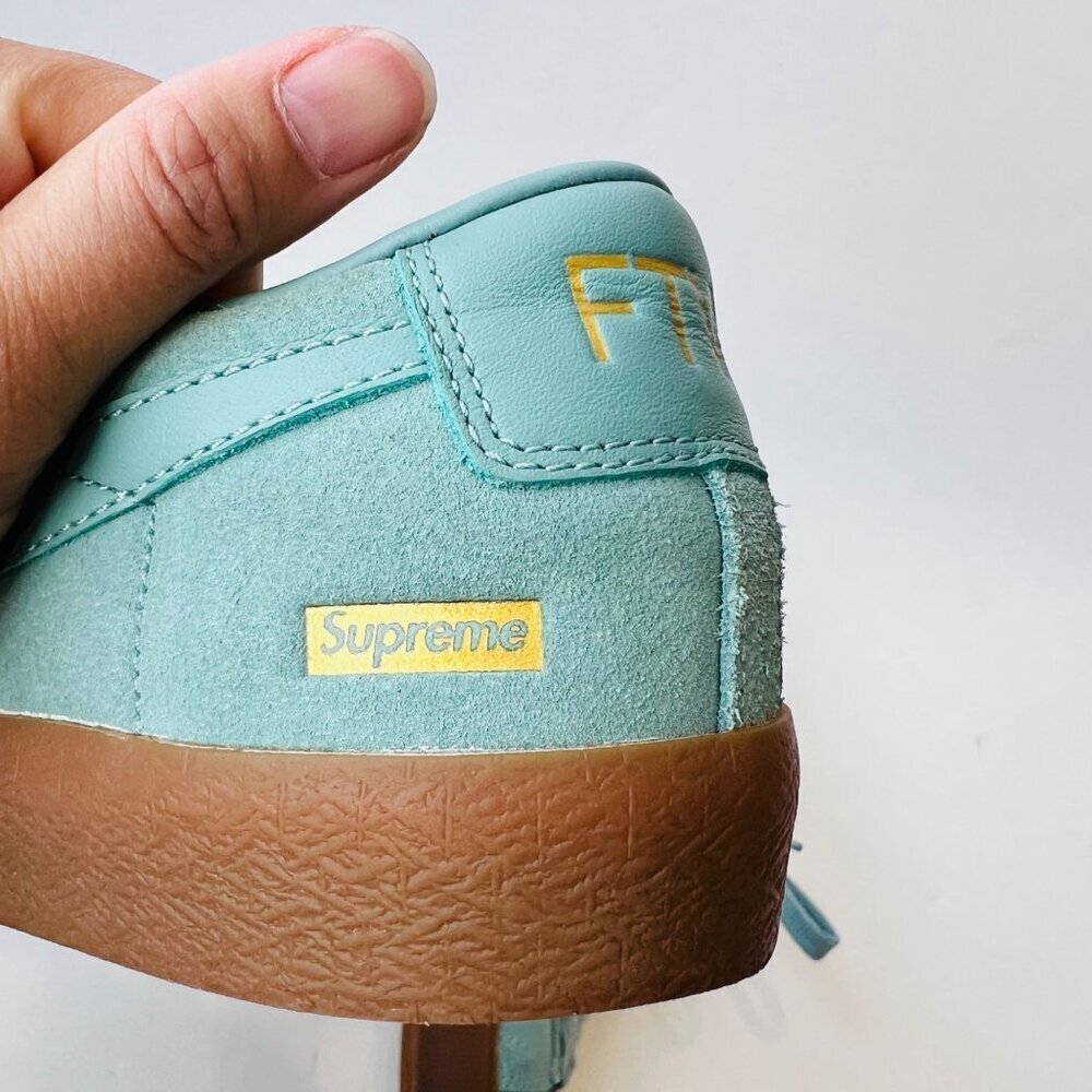 Nike x Supreme Blazer Low GT suede sneakers , blue/teal, Size 11 - Picture 7 of 13